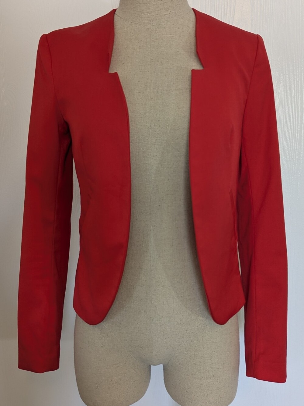 LH&M Divided Bright Red Long Sleeve Blazer Jacket in Size 4 (aka Small)
